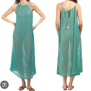 NWT Haute Hippie Blue Swim Coverup with Shell Tassel Tie